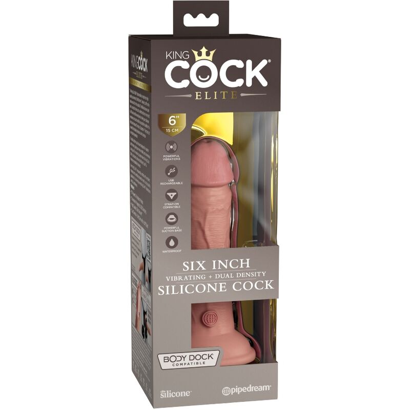 KING COCK - ELITE REALISTICO DILDO VIBRANTE E SILICONE 15,2 CM