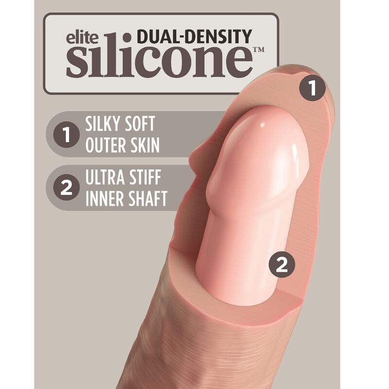 KING COCK - ELITE REALISTICO DILDO VIBRATORE E TELECOMANDO IN SILICONE 23 CM