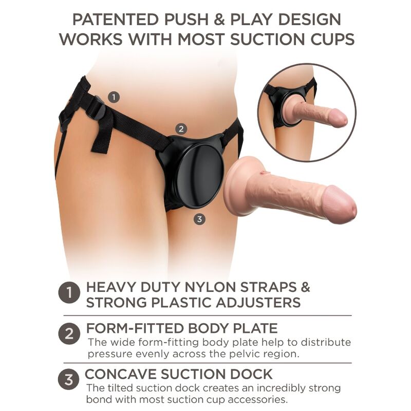 KING COCK - ELITE ADJUSTABLE HARNESS WITH DILDO 15.2 CM FOR BEGINNERS