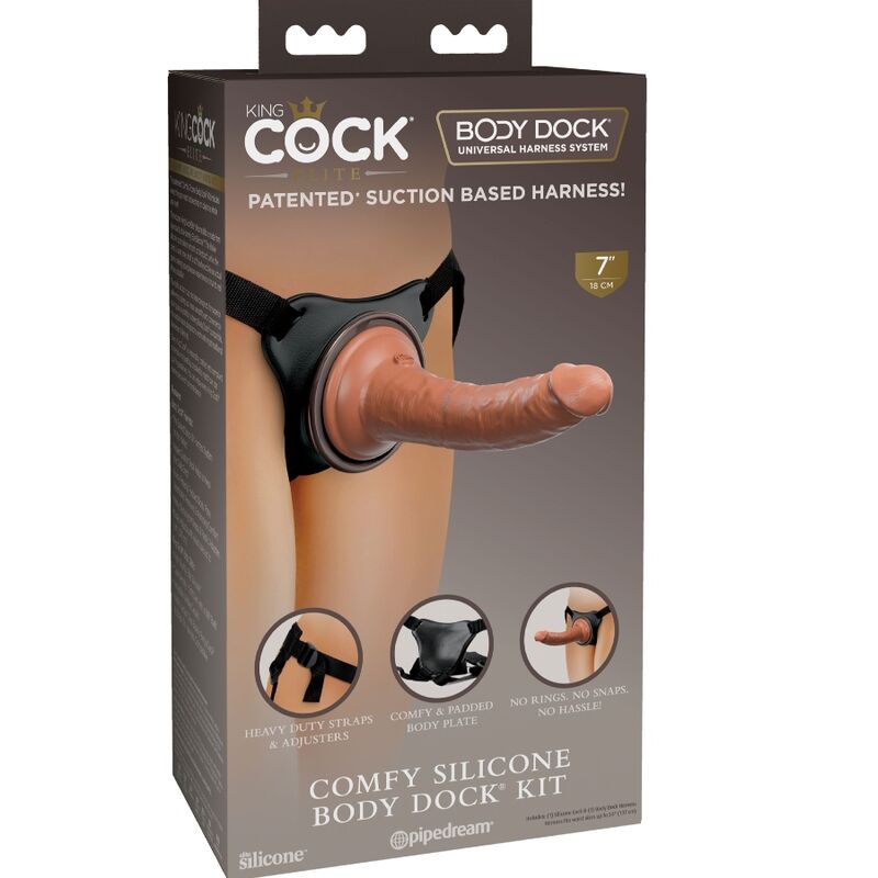 KING COCK - ELITE KOMFORTABLER VERSTELLBARER HARNESS MIT DILDO 17,8 CM