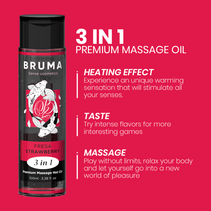 BRUMA - PREMIUM MASSAGE HEISSÖL ERDBEERE 3 IN 1 - 100 ML