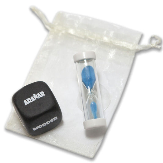 DIABLO PICANTE - SACCHETTO DA GIOCO CON DADO SADO 3 MM x 3 MM + CLESSIDRA