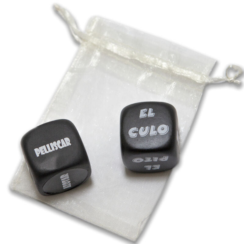 DIABLO PICANTE - SPIELTASCHE MIT SADO-WÜRFEL 3 MM x 3 MM + KÖRPERTEIL-WÜRFEL
