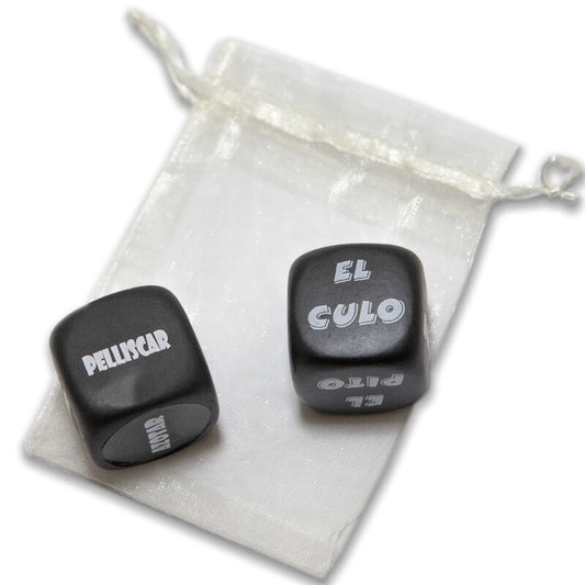 DIABLO PICANTE - BORSA DA GIOCO CON DADI SADO 3 MM x 3 MM + DADI PARTI DEL CORPO