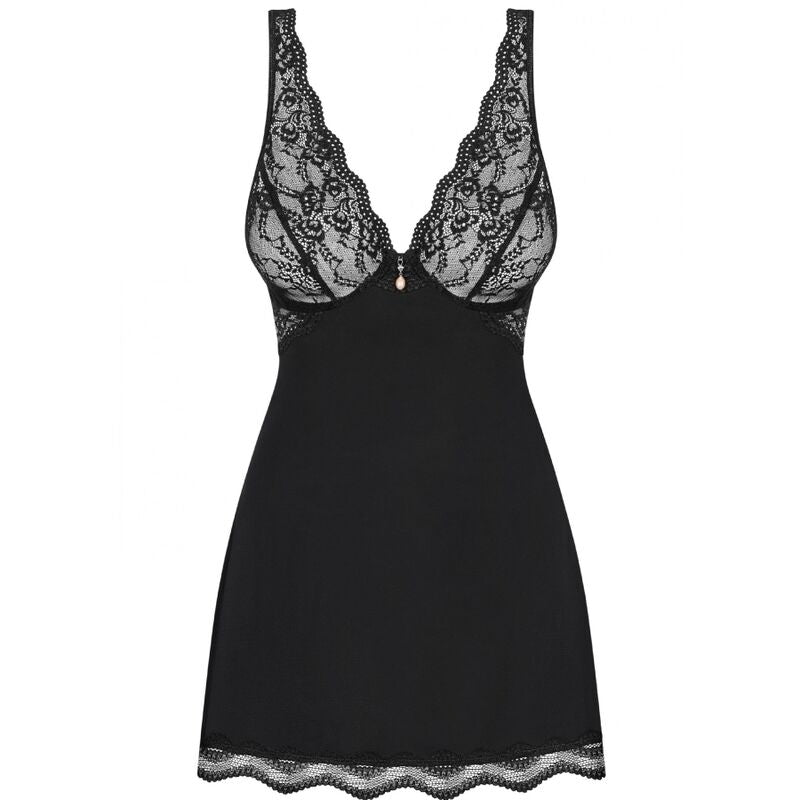 OBSESSIVE - BABYDOLL E PERIZOMA LUVAE NERO XS/S 