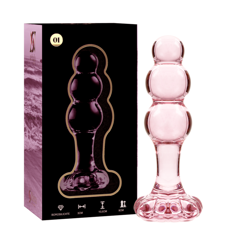 NEBULA SERIES BY IBIZA - MODEL 1 ANAL PLUG BOROSILICATE GLASS CLEAR 10.5 CM -O- 3 CM