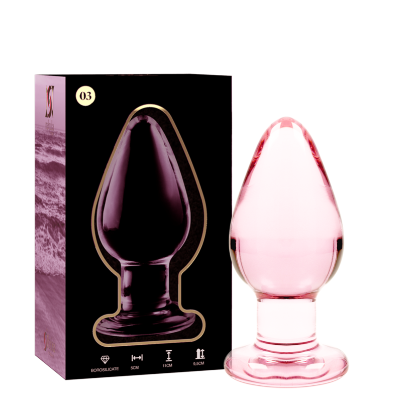 NEBULA SERIE VON IBIZA - MODELL 3 ANAL PLUG BOROSILIKATGLAS TRANSPARENT 11 CM -O- 5 CM