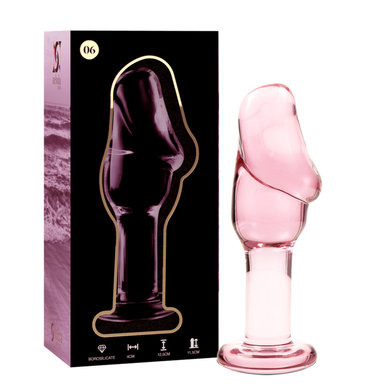 NEBULA SERIE VON IBIZA - MODELL 6 ANAL PLUG BOROSILIKATGLAS KLAR 12,5 CM -O- 4 CM