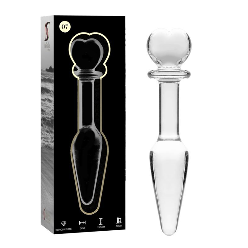 NEBULA SERIES BY IBIZA - MODEL 7 ANAL PLUG BOROSILICATE GLASS CLEAR 13.5 CM -O- 3 CM