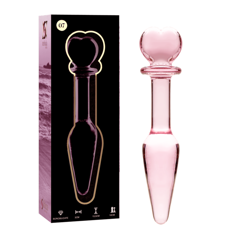 NEBULA SERIES BY IBIZA - MODEL 7 ANAL PLUG BOROSILICATE GLASS CLEAR 13.5 CM -O- 3 CM