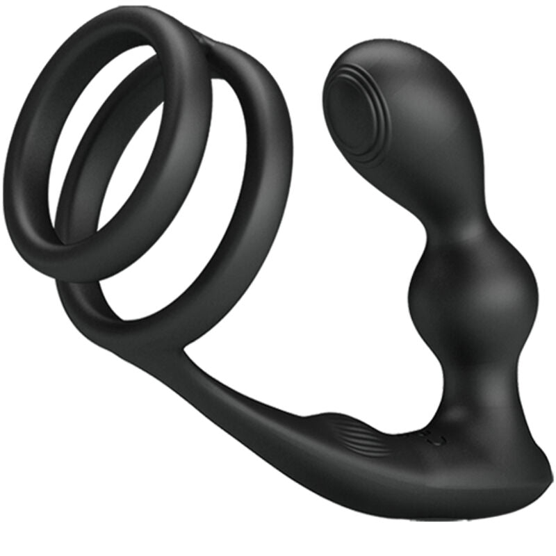 PRETTY LOVE - MARSHALL PENIS RING WITH VIBRATORY ANAL PLUG WITH REMOTE CONTROL