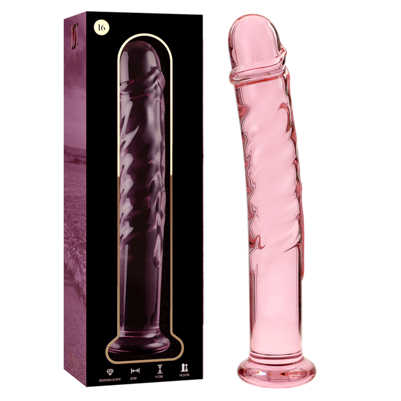 SERIE NEBULA BY IBIZA - MODELLO 16 DILDO VETRO BOROSILICATO TRASPARENTE 18,5 CM -O- 3 CM