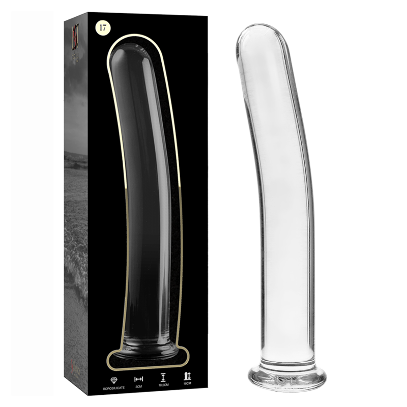 SERIE NEBULA BY IBIZA - MODELLO 17 DILDO VETRO BOROSILICATO TRASPARENTE 18,5 CM -O- 3 CM