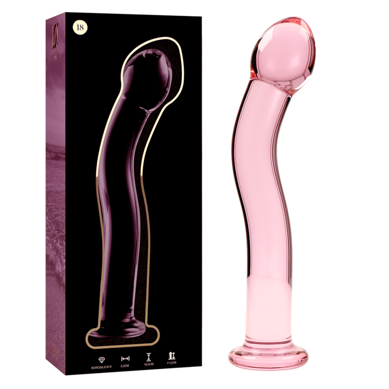 NEBULA SERIE VON IBIZA - MODELL 18 DILDO BOROSILIKATGLAS KLAR 18,5 CM -O- 3,5 CM