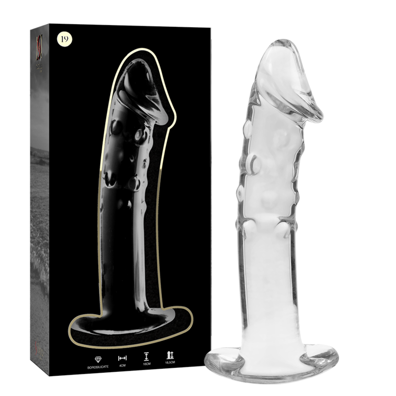 NEBULA SERIES BY IBIZA - MODEL 19 DILDO BOROSILICATE GLASS CLEAR 18.5 CM -O- 4 CM