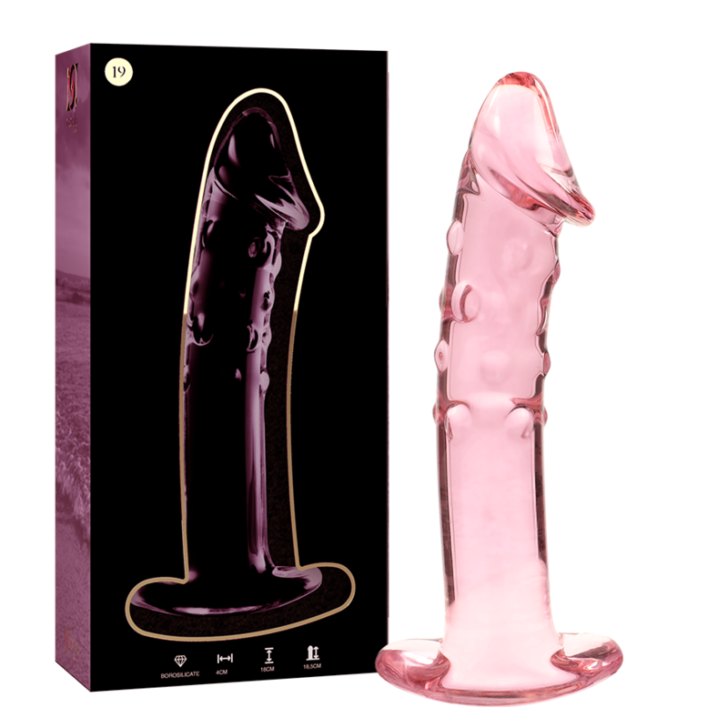 NEBULA SERIES BY IBIZA - MODEL 19 DILDO BOROSILICATE GLASS CLEAR 18.5 CM -O- 4 CM