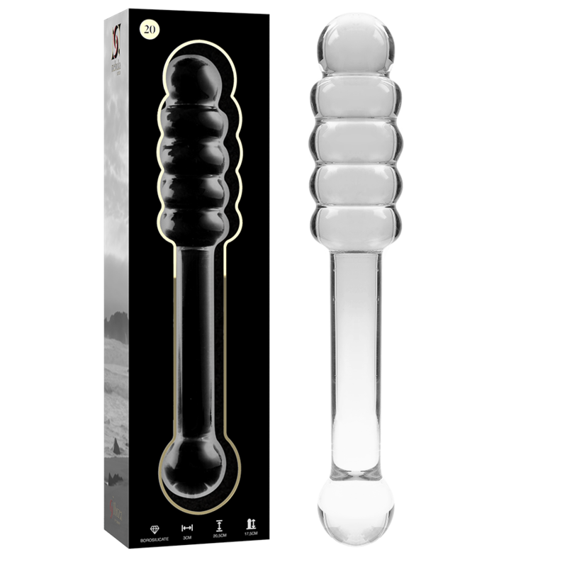 SERIE NEBULA BY IBIZA - MODELLO 20 DILDO VETRO BOROSILICATO TRASPARENTE 20,5 CM -O- 3 CM