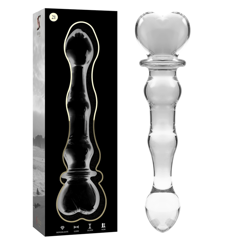 SERIE NEBULA BY IBIZA - MODELLO 21 DILDO VETRO BOROSILICATO TRASPARENTE 20,5 CM -O- 3,5 CM