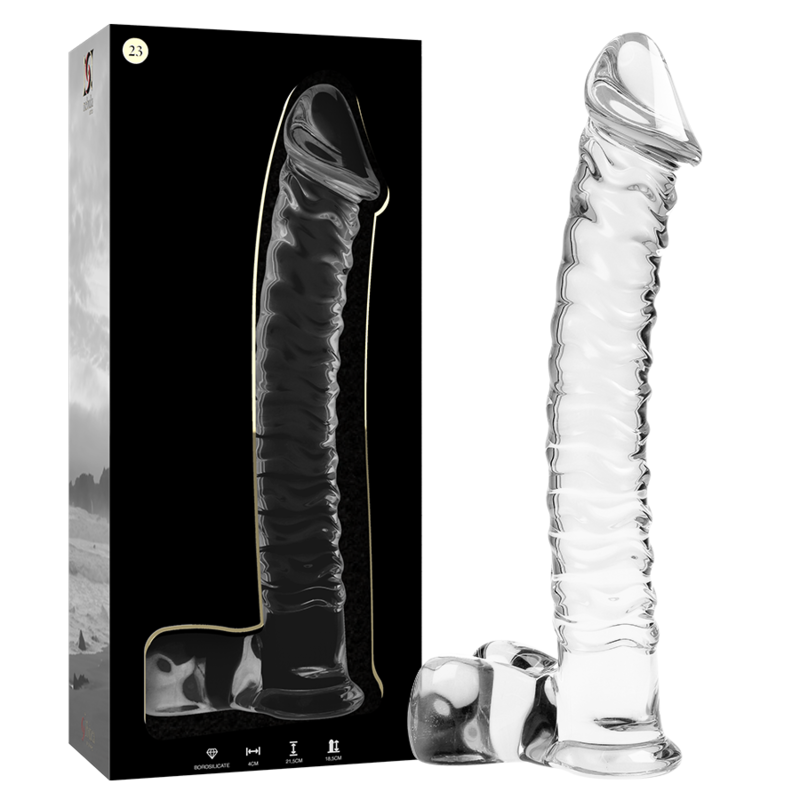 NEBULA SERIE VON IBIZA - MODELL 23 DILDO BOROSILIKATGLAS KLAR 21,5 CM -O- 4 CM