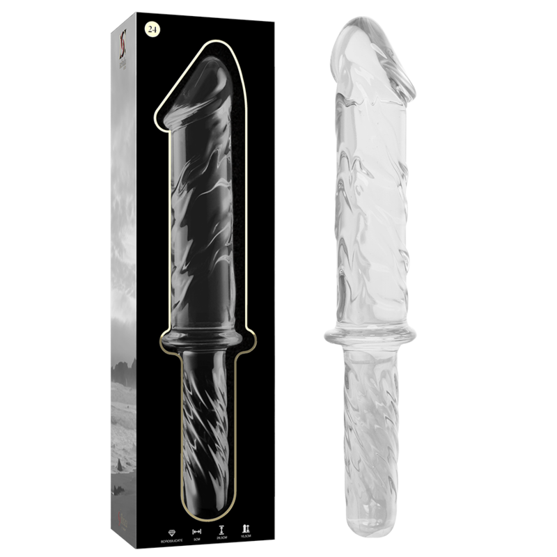 NEBULA SERIE VON IBIZA - MODELL 24 DILDO BOROSILIKATGLAS KLAR 28,5 CM -O- 5 CM