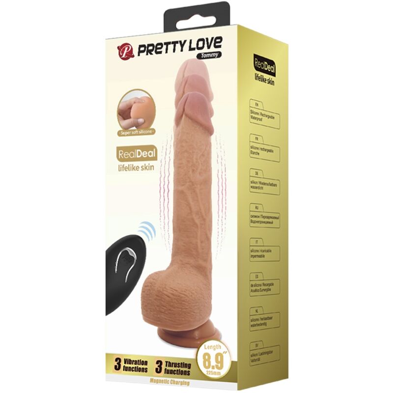 PRETTY LOVE - TOMMY VIBRATORE DILDO REALISTICO 22,5 CM