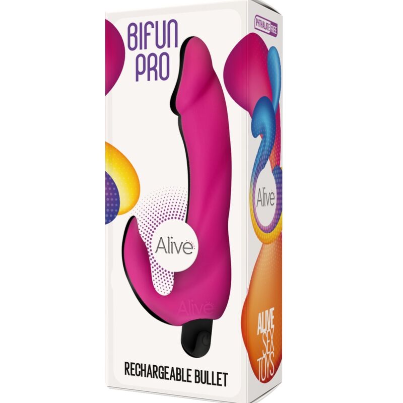 ALIVE - BIFUN PRO VIBRATOR DILDO PINK 14.9 CM