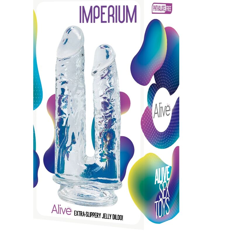 ALIVE - IMPERIUM DOPPELTER REALISTISCHER PENIS TRANSPARENT 12/14 CM