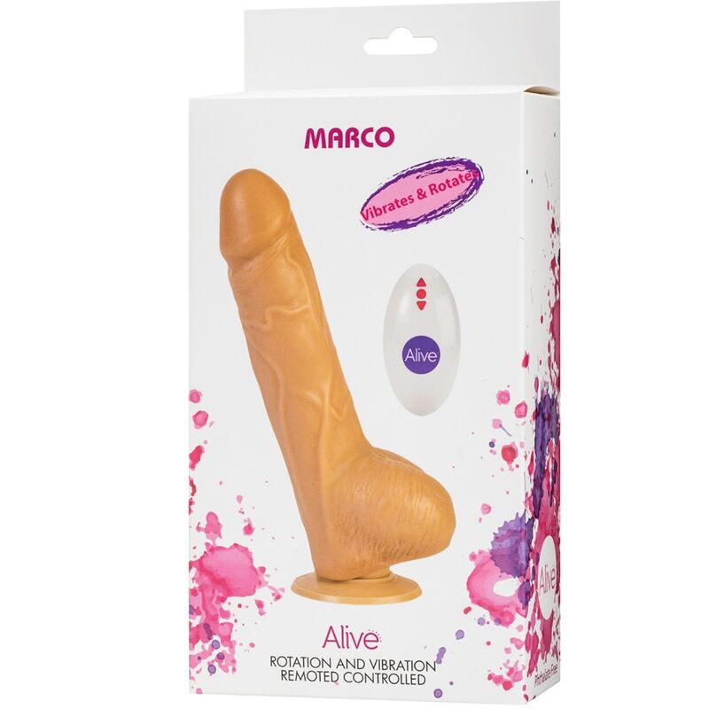 ALIVE - MARCO VIBRATORE E ROTATORE PER PENE REALISTICO TELECOMANDO 19 CM