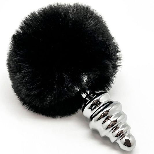 ALIVE - ANAL PLEASURE PLUG SPIRAL METALL FLUFFY SCHWARZ GRÖSSE M