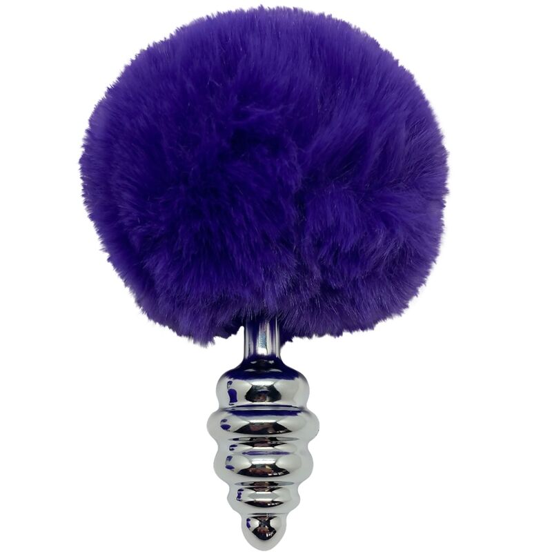 ALIVE - PLUG ANALE PER PIACERE A SPIRALE IN METALLO FLUFFY VIOLA SCURO TAGLIA L