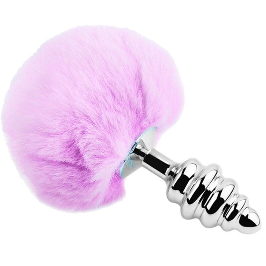 ALIVE - ANAL PLEASURE PLUG SPIRAL METALL FLUFFY VIOLETT GRÖSSE L