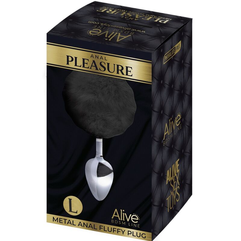 ALIVE - PLUG PER PIACERE ANALE METALLO LISCIO SOFFICE NERO TAGLIA L