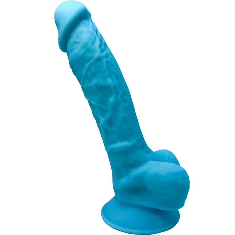 SILEXD - MODELL 1 REALISTISCHER PENIS PREMIUM SILEXPAN SILIKON BLAU 17,5 CM