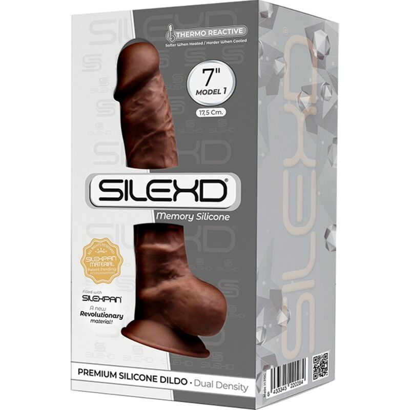 SILEXD - MODELL 1 REALISTISCHER PENIS PREMIUM SILEXPAN SILIKON BRAUN 17,5 CM