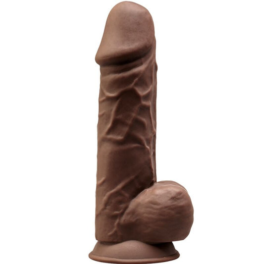 SILEXD - MODELLO 1 PENE REALISTICO PREMIUM SILEXPAN SILICONE MARRONE 21,5 CM