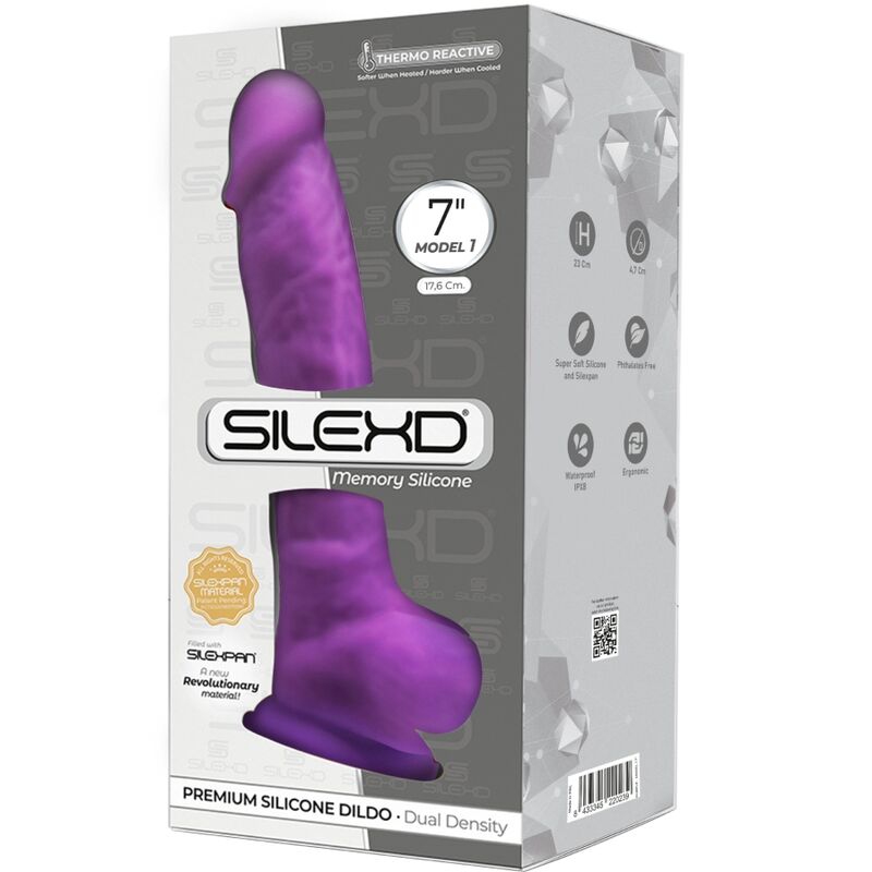 SILEXD - MODELL 1 REALISTISCHER PENIS PREMIUM SILEXPAN SILIKON VIOLETT 17,5 CM