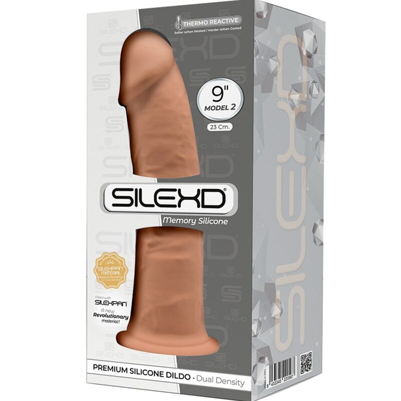 SILEXD - MODELLO 2 PENE REALISTICO PREMIUM SILEXPAN SILICONE CARAMELLO 23 CM