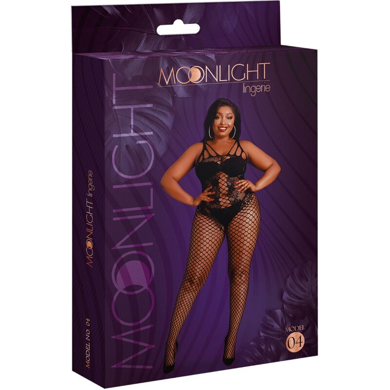 MOONLIGHT - MODEL 4 BODYSTOCKING BLACK PLUS SIZE