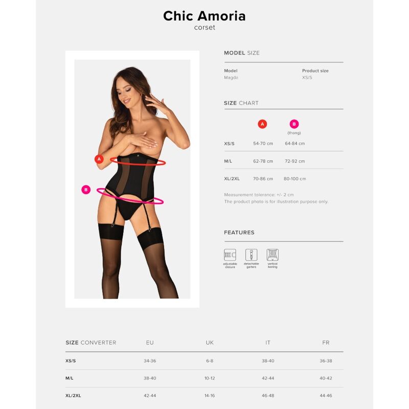 OBSESSIVE - CORSETTO CHIC AMORIA E TANGA XS/S