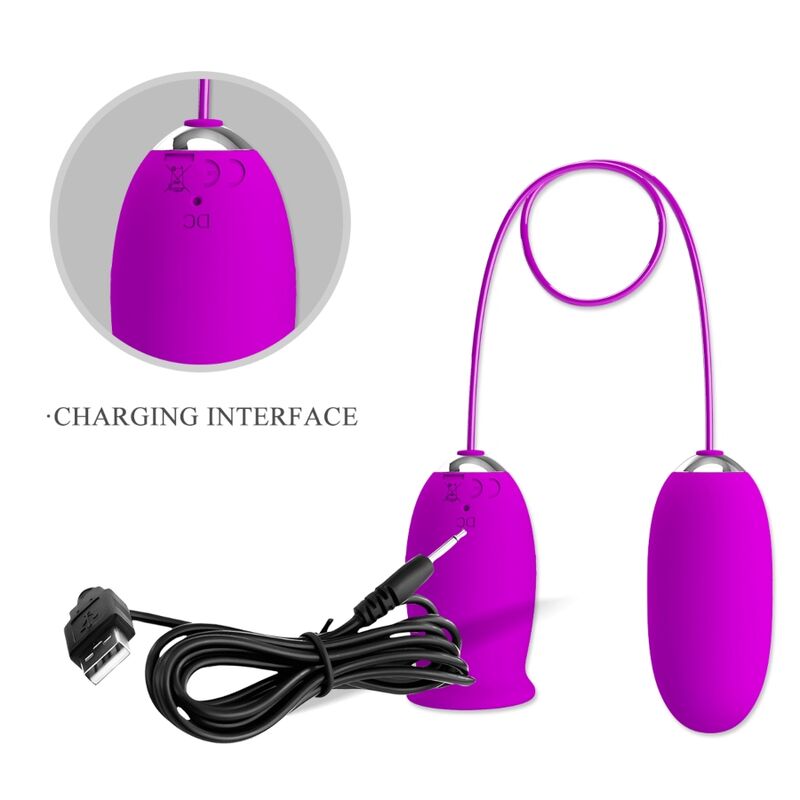 PRETTY LOVE - DAISY DUAL EGG RECHARGEABLE VIBRATOR PURPLE