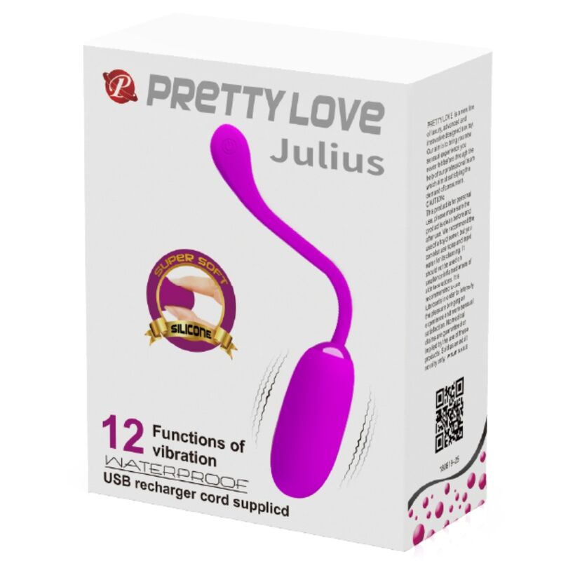 PRETTY LOVE - JULIUS WATERPROOF-RECHARGEABLE VIBRATING EGG PURPLE