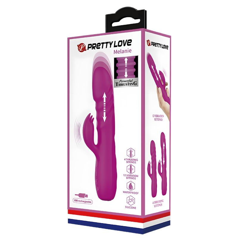 PRETTY LOVE - MELANIE PURPLE RECHARGEABLE RABBIT VIBRATOR