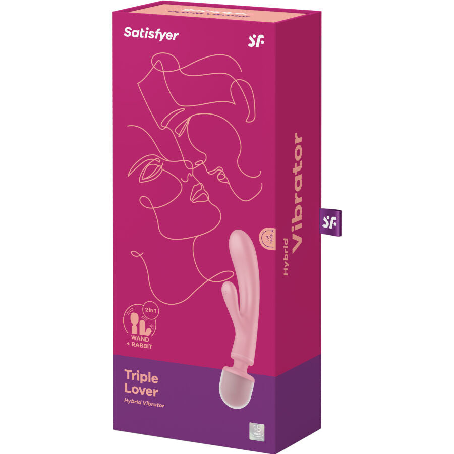 SATISFYER - TRIPLE LOVER RABBIT VIBRATOR MASSAGER ROSA