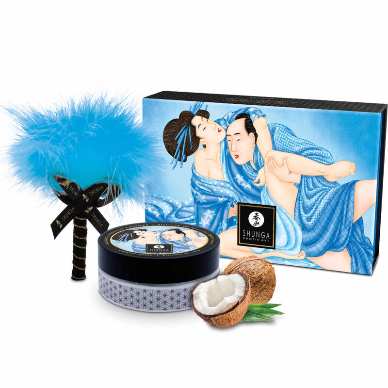 SHUNGA - ESSBARES MASSAGEPULVER-SET AUS KOKOSNUSS