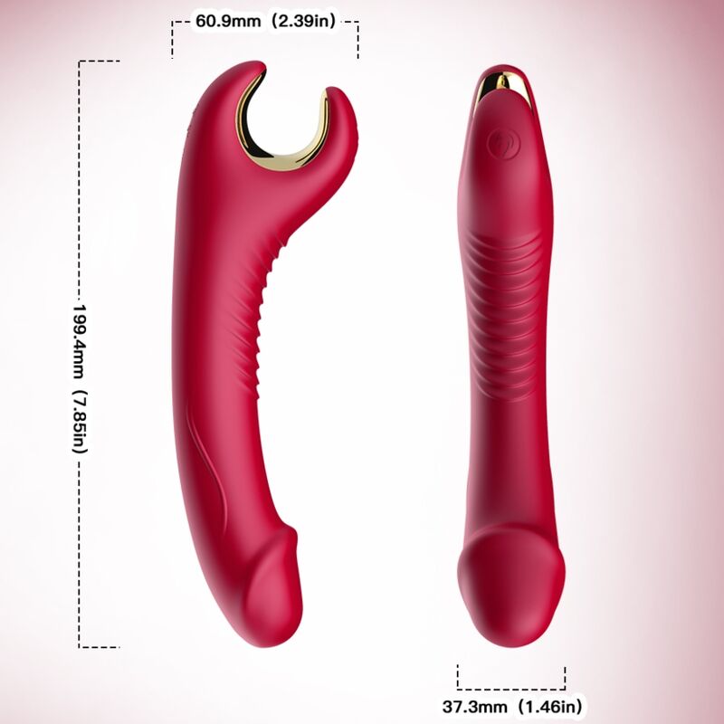 ARMONY - PRINCE DILDO VIBRATORE E ROTATORE ROSSO