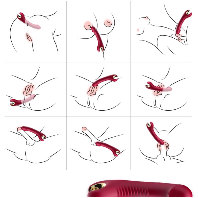 ARMONY - PRINCE DILDO VIBRATORE E ROTATORE ROSSO