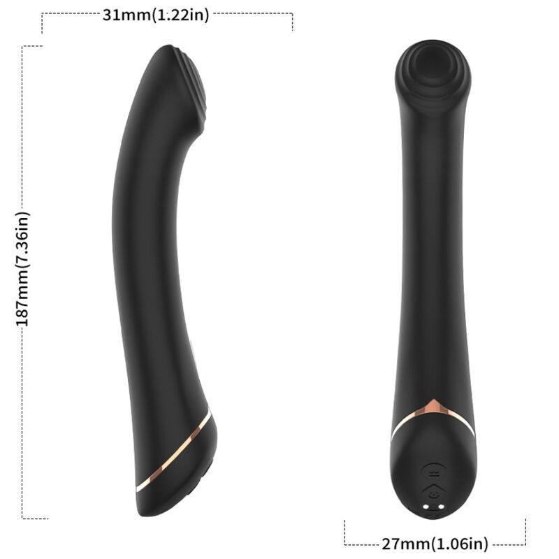 ARMONY - VIBRATORE FALT HEAD SILICONE NERO