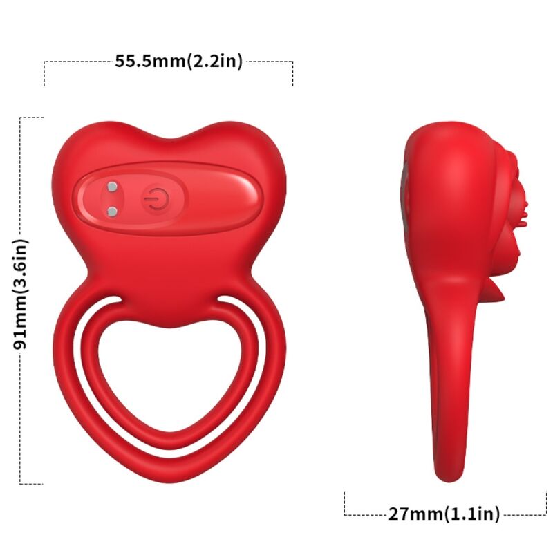 ARMONY - VIBRATORE AD ANELLO CUORE ROSSO