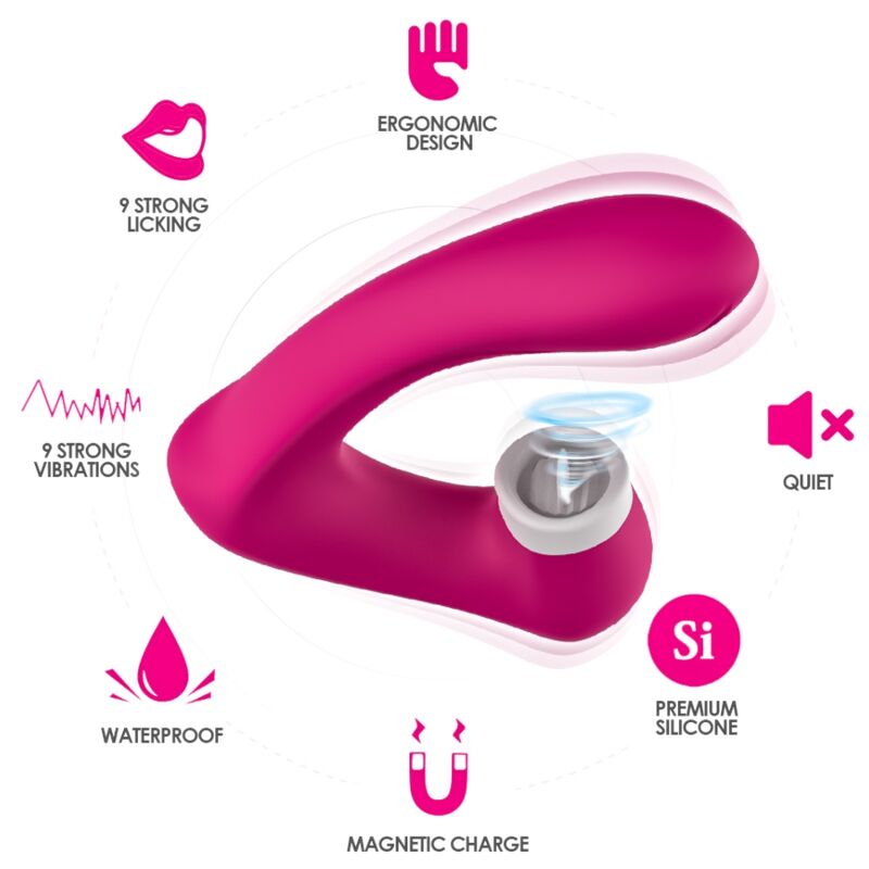 ARMONY - SECRETKISS LECKEN VIBRIERENDE KLITORIS &amp; VIBRATOR GEBOGEN PINK