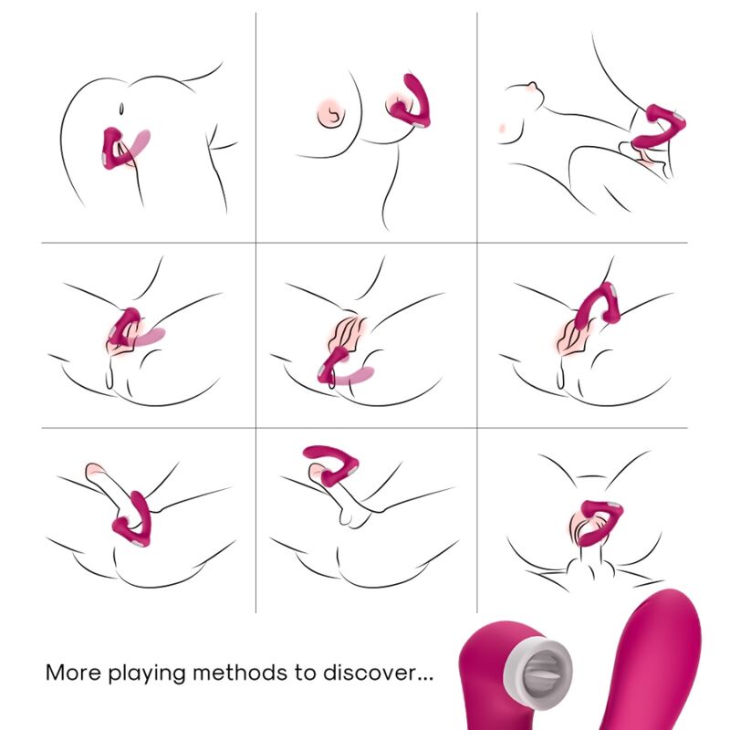 ARMONY - SECRETKISS LECKEN VIBRIERENDE KLITORIS &amp; VIBRATOR GEBOGEN PINK